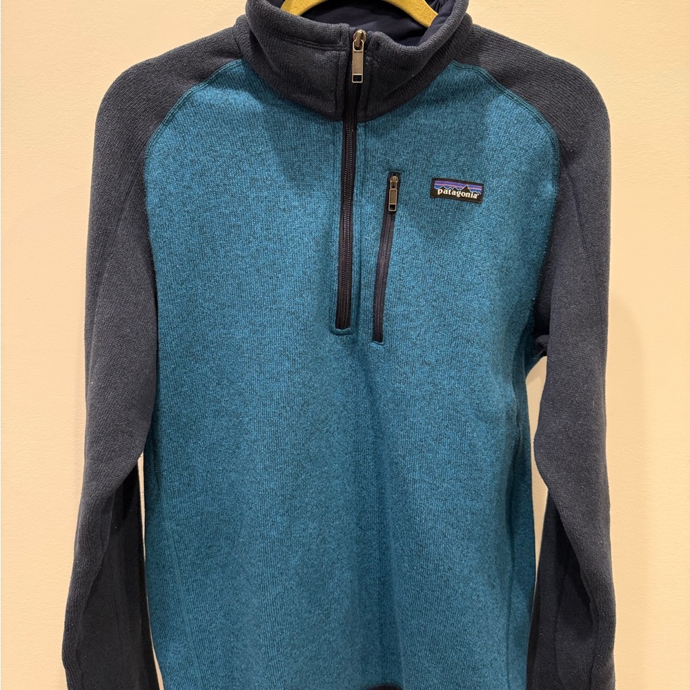 Patagonia Teal Charcoal Half-Zip Pullover Men Size M Outdoor